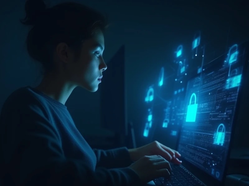Pessoa navegando na internet com segurança